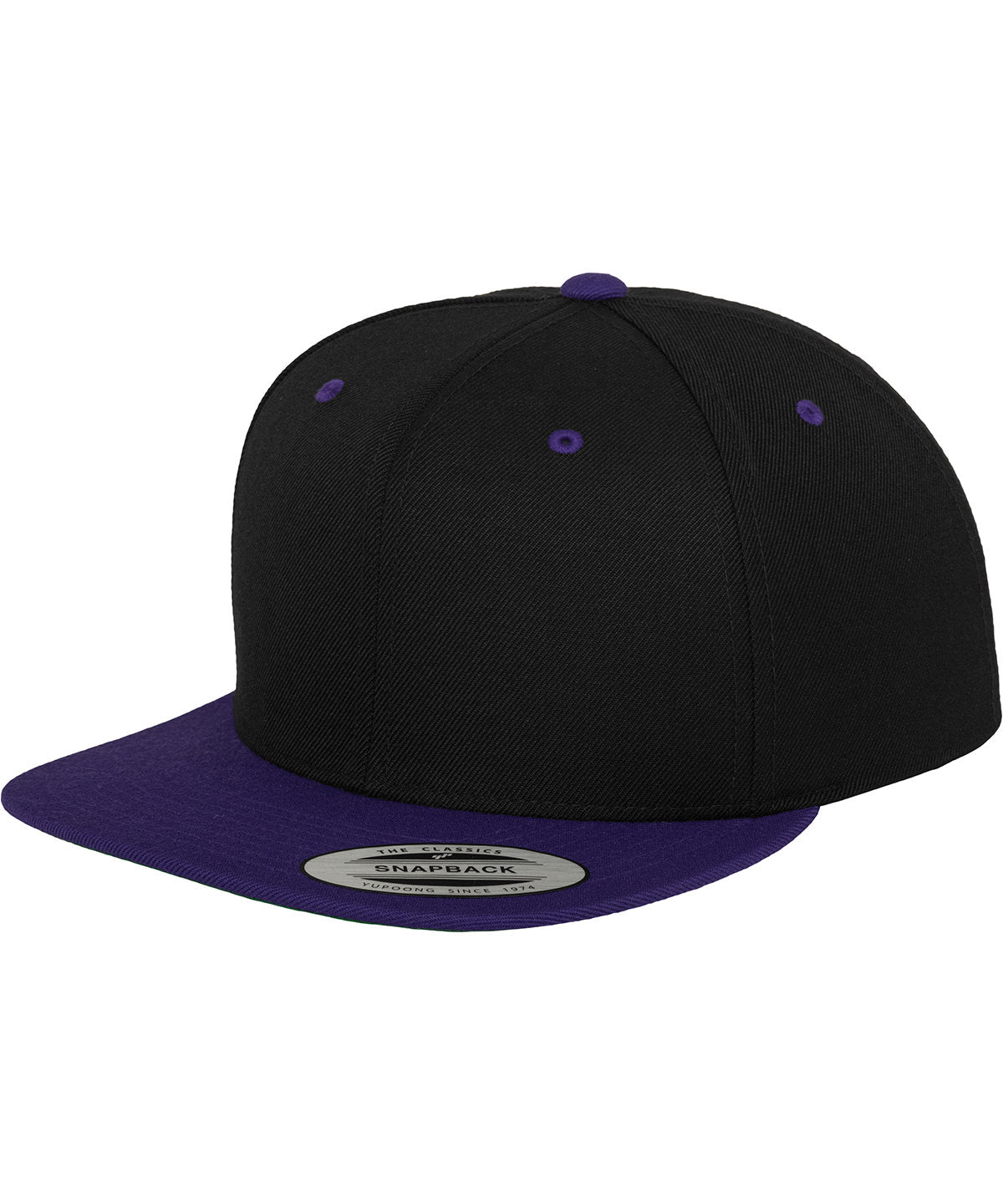 Black/Purple - The classic snapback 2-tone (6089MT) Caps Flexfit by Yupoong Headwear, New Colours for 2023, Rebrandable Schoolwear Centres
