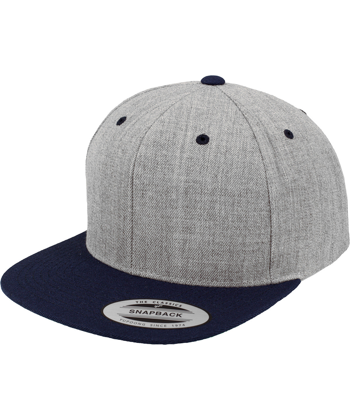 Heather/Navy - The classic snapback 2-tone (6089MT) Caps Flexfit by Yupoong Headwear, New Colours for 2023, Rebrandable Schoolwear Centres