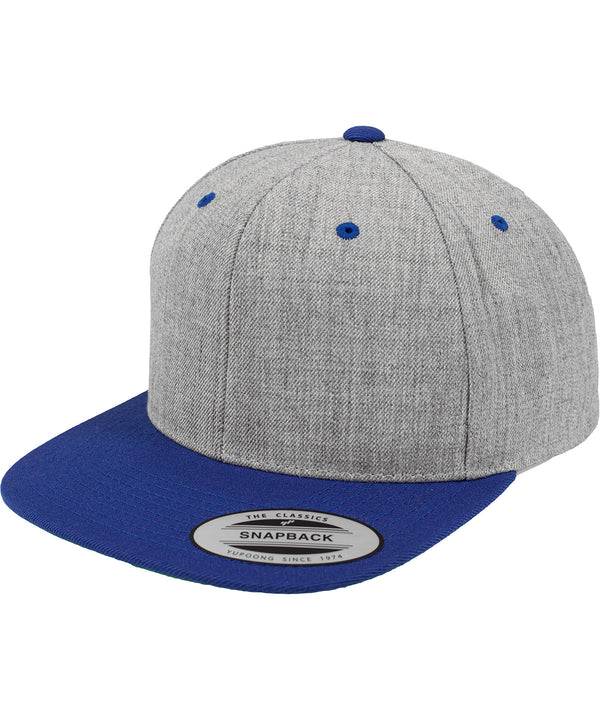 Heather/Royal - The classic snapback 2-tone (6089MT) Caps Flexfit by Yupoong Headwear, New Colours for 2023, Rebrandable Schoolwear Centres