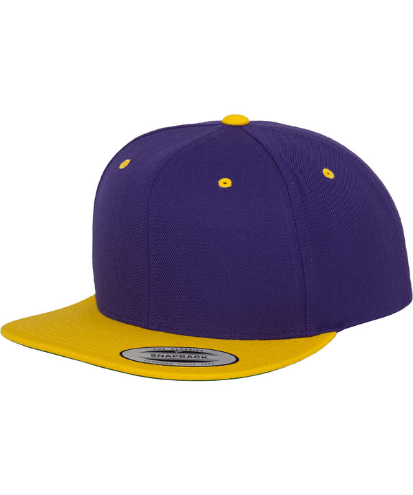 Purple/Gold - The classic snapback 2-tone (6089MT) Flexfit by Yupoong  HeadwearNew Colours for 2023Rebrandable