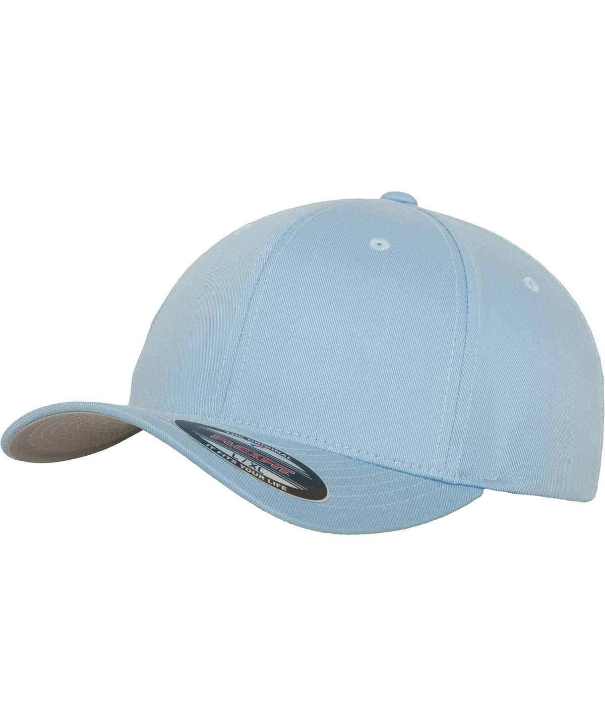 Carolina Blue - Flexfit fitted baseball cap (6277) Caps Flexfit by Yupoong 2022 Spring Edit, Headwear, Must Haves, New Colours for 2023, Rebrandable, Summer Accessories Schoolwear Centres