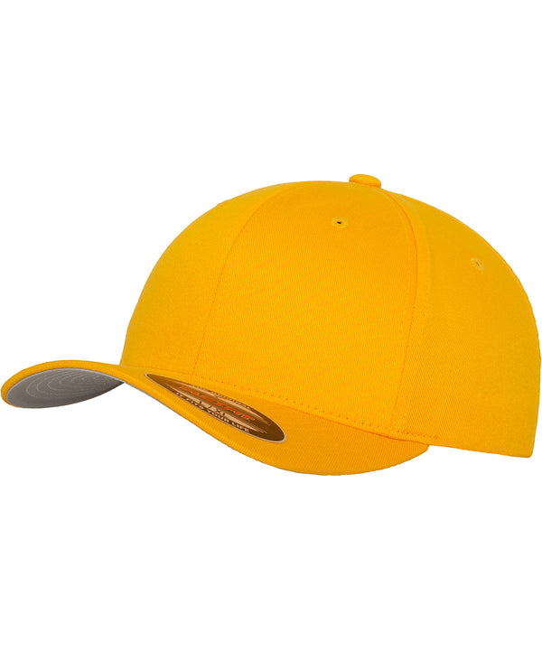 Gold - Flexfit fitted baseball cap (6277) Caps Flexfit by Yupoong 2022 Spring Edit, Headwear, Must Haves, New Colours for 2023, Rebrandable, Summer Accessories Schoolwear Centres