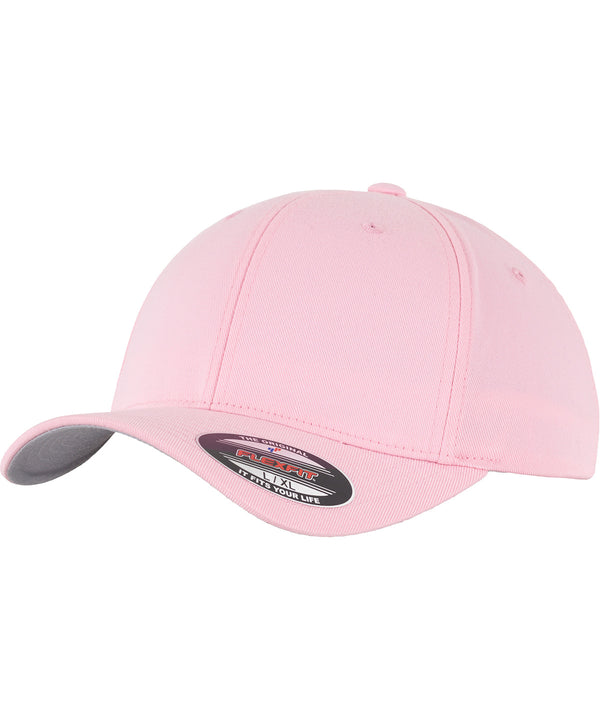 Pink - Flexfit fitted baseball cap (6277) Caps Flexfit by Yupoong 2022 Spring Edit, Headwear, Must Haves, New Colours for 2023, Rebrandable, Summer Accessories Schoolwear Centres