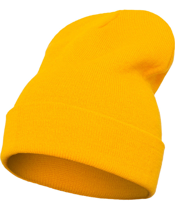 Gold - Heavyweight long beanie (1501KC) Hats Flexfit by Yupoong Headwear, Must Haves, New Colours for 2023, Winter Essentials Schoolwear Centres