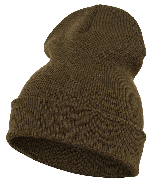 Olive - Heavyweight long beanie by Essentials Flexfit (1501KC) for Colours HeadwearMust HavesNew 2023Winter Yupoong