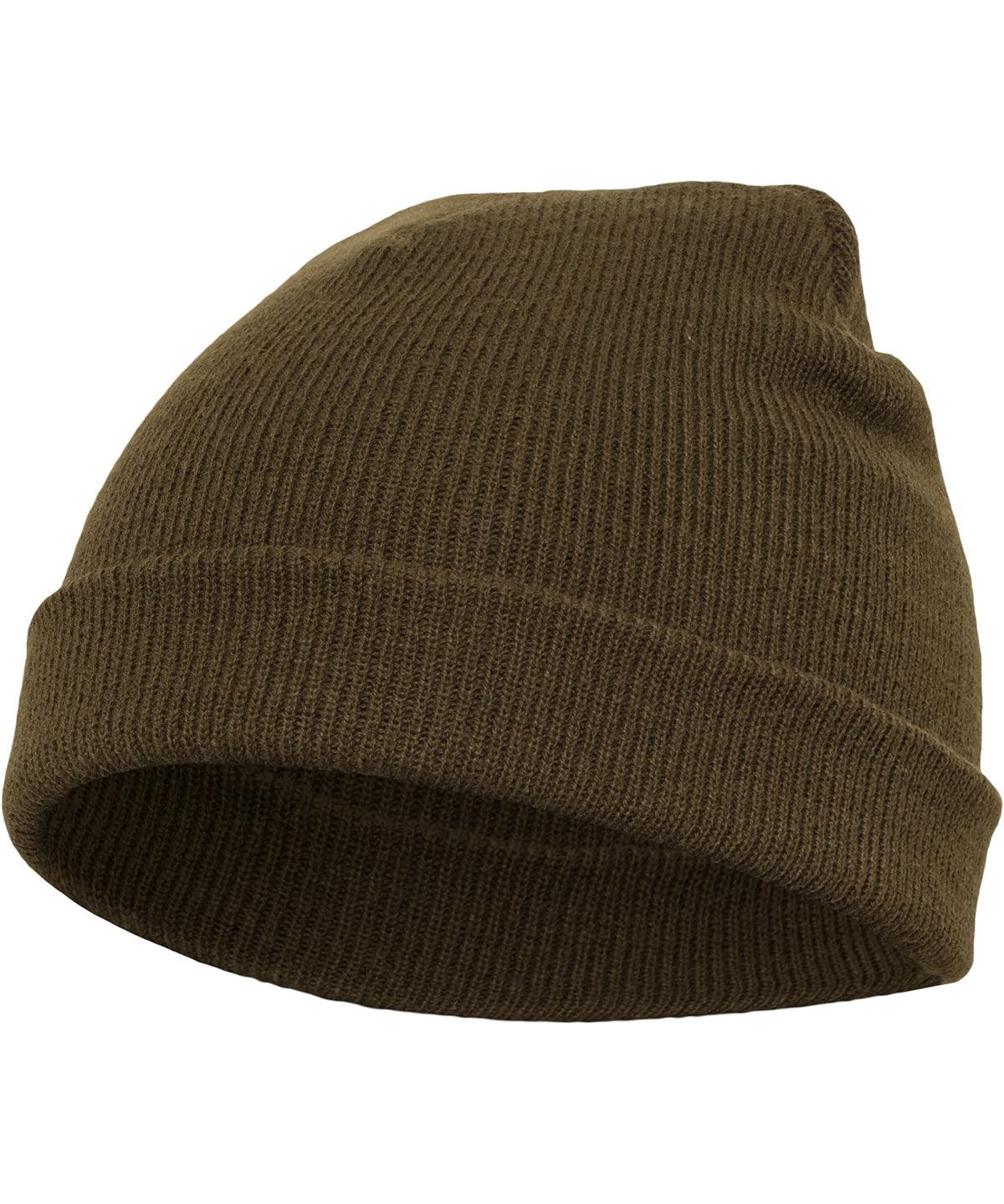 Olive - Heavyweight beanie (1500KC) Hats Flexfit by Yupoong Headwear, New Colours for 2023, Winter Essentials Schoolwear Centres