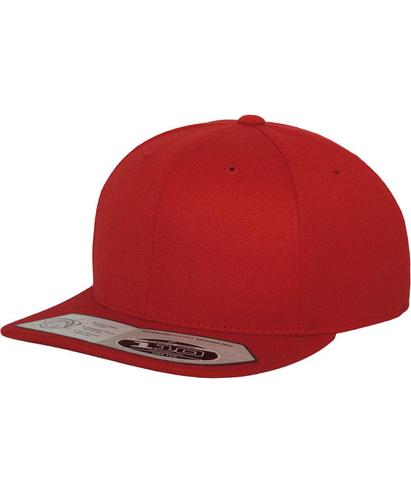 Red - 110 fitted snapback (110) Caps Flexfit by Yupoong Headwear, New Colours for 2023, Rebrandable Schoolwear Centres
