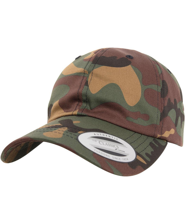 Green Camo - Dad hat baseball strap back (6245CM) Caps Flexfit by Yupoong Headwear, Must Haves, New Colours for 2023 Schoolwear Centres