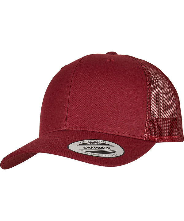 Cranberry - Retro trucker cap (6606) Caps Flexfit by Yupoong 2022 Spring Edit, Headwear, Must Haves, New Colours For 2022, New Colours for 2023, Rebrandable, Summer Accessories Schoolwear Centres