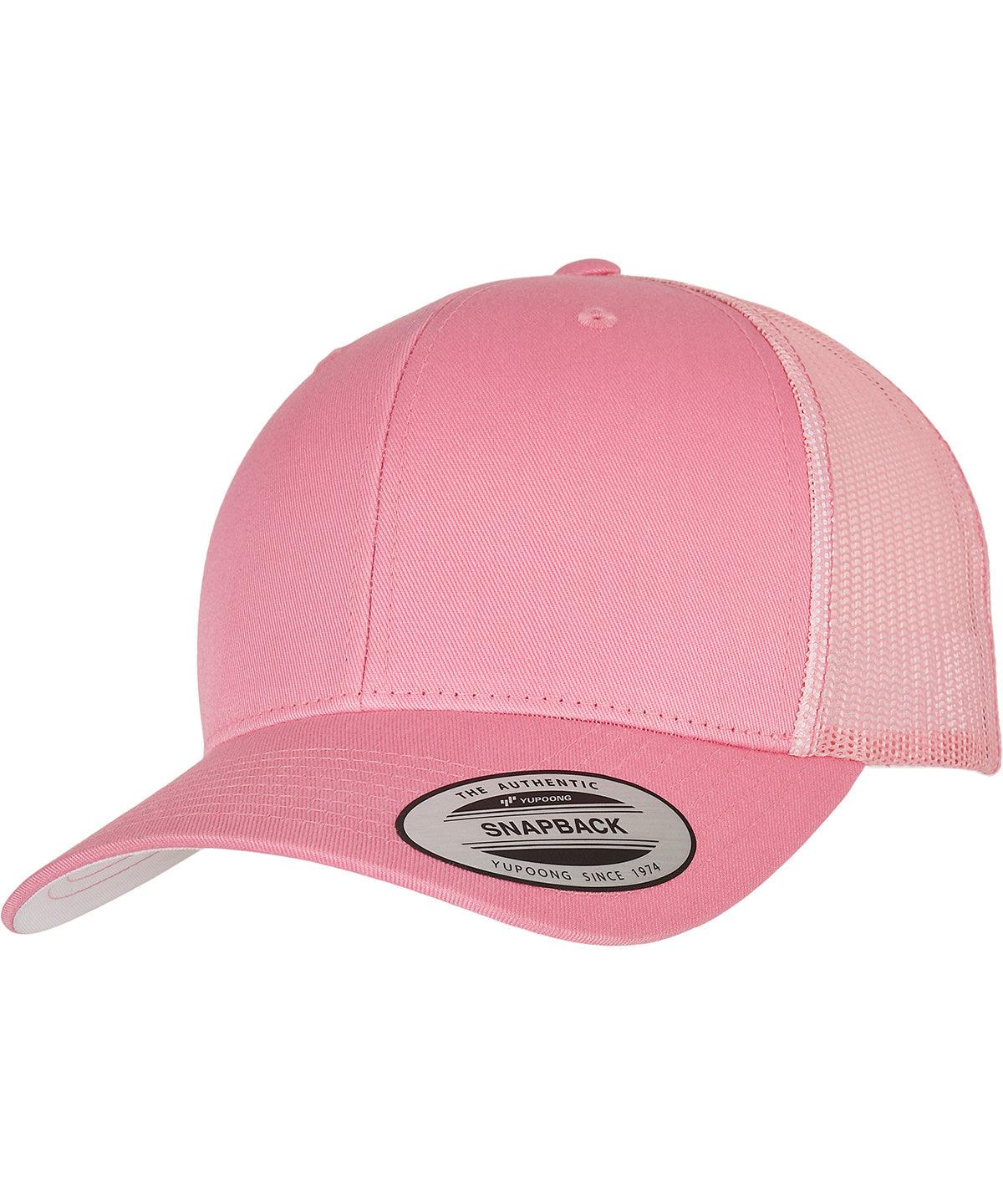 Pink - Retro trucker cap (6606) Caps Flexfit by Yupoong 2022 Spring Edit, Headwear, Must Haves, New Colours For 2022, New Colours for 2023, Rebrandable, Summer Accessories Schoolwear Centres