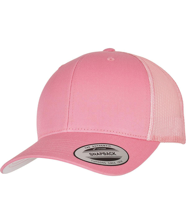 Pink - Retro trucker cap (6606) Caps Flexfit by Yupoong 2022 Spring Edit, Headwear, Must Haves, New Colours For 2022, New Colours for 2023, Rebrandable, Summer Accessories Schoolwear Centres