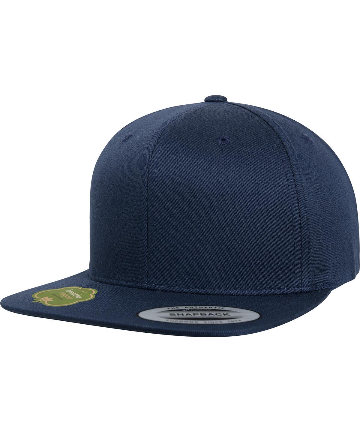 Navy - Organic cotton snapback (6089OC) Caps Flexfit by Yupoong Headwear, Must Haves, New Colours for 2023, Organic & Conscious, Rebrandable Schoolwear Centres