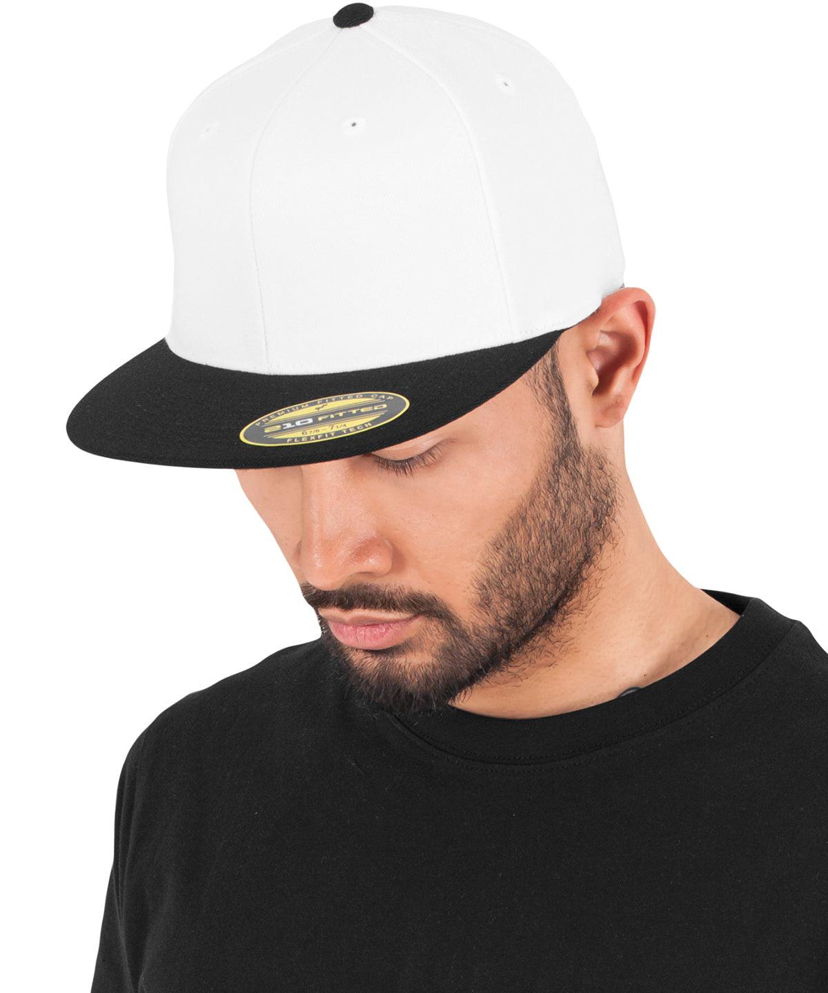 Black/Red - Premium 210 fitted 2-tone (6210T) Caps Flexfit by Yupoong Headwear, Rebrandable Schoolwear Centres