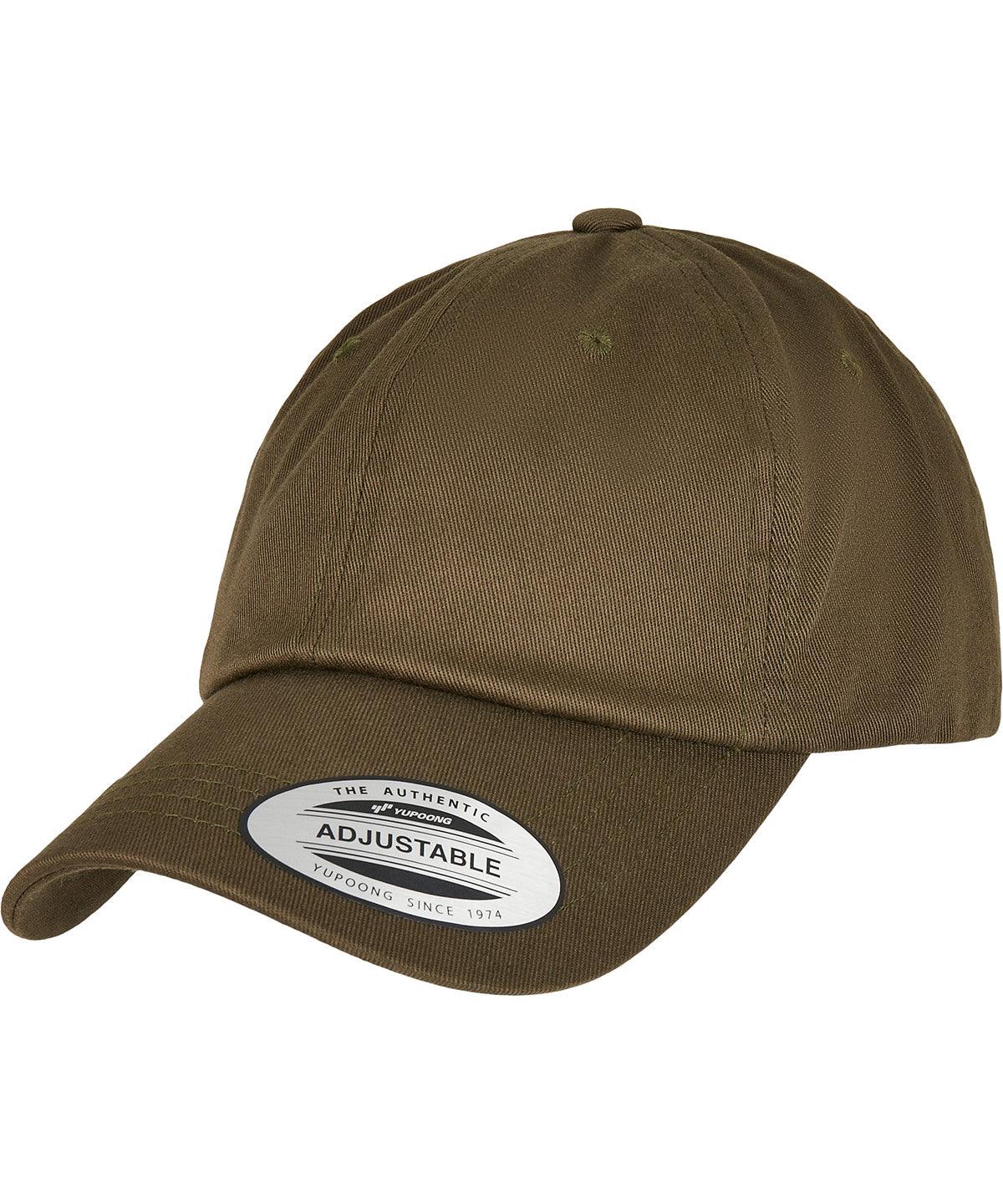 Burnt Olive - Low-profile organic cotton cap (6245OC) Caps Flexfit by Yupoong Headwear, Must Haves, New Colours for 2023, Organic & Conscious, Rebrandable Schoolwear Centres