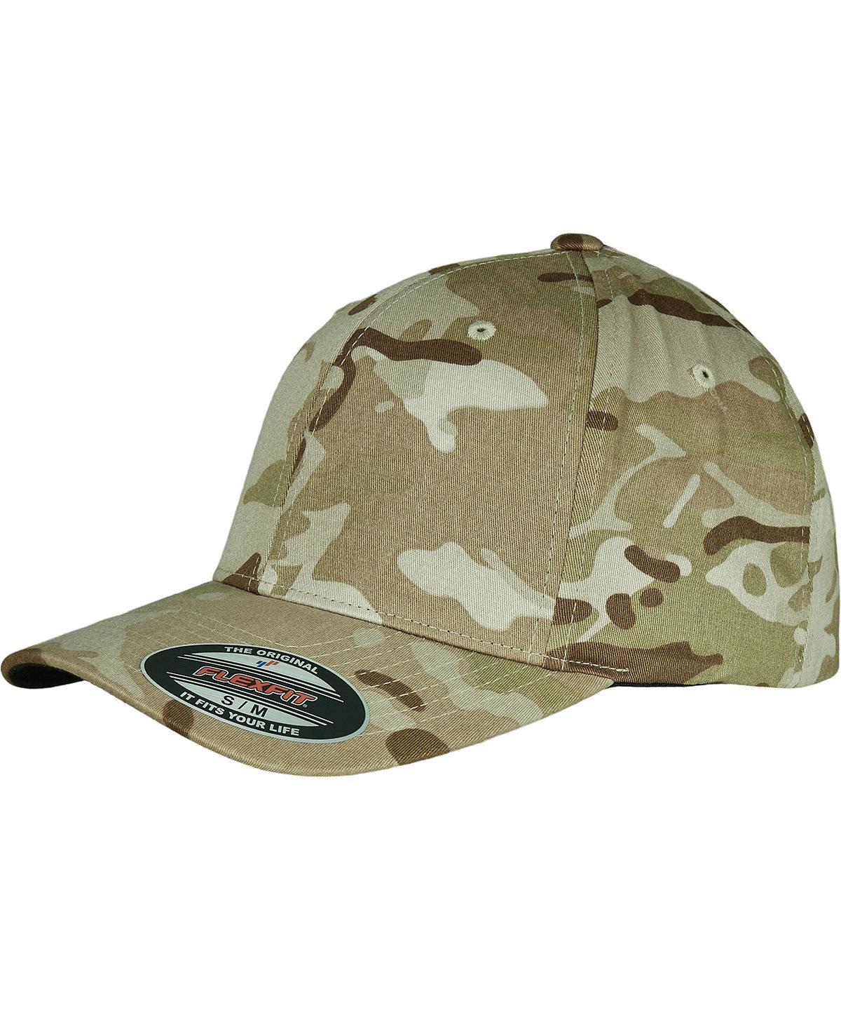 Khaki Multicam - Flexfit Multicam® (6277MC) Caps Flexfit by Yupoong Camo, Headwear, New Colours for 2023 Schoolwear Centres