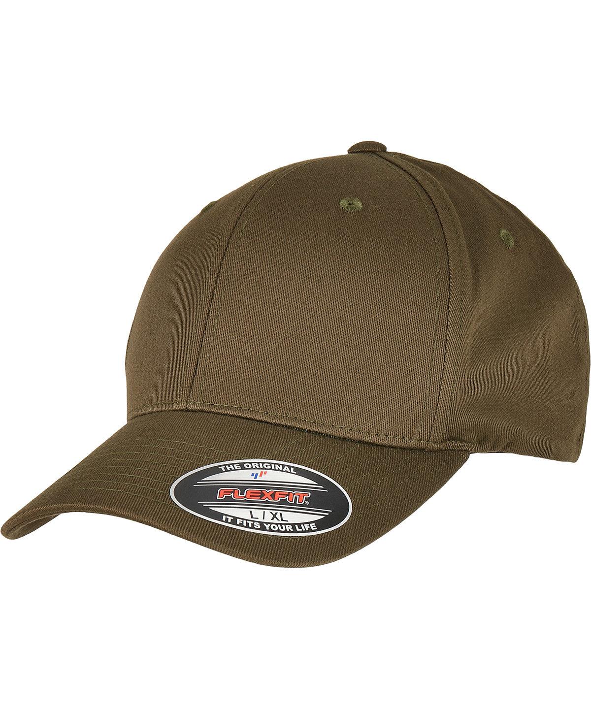 Burnt Olive - Flexfit organic cotton cap (6277OC) Caps Flexfit by Yupoong Headwear, Must Haves, New Colours for 2023, Organic & Conscious, Rebrandable Schoolwear Centres