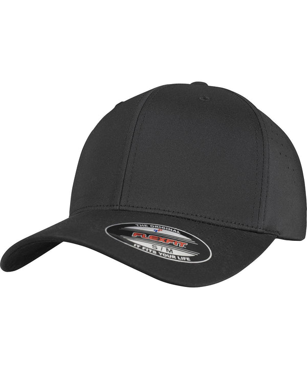 Black - Flexfit perforated cap (6277P) Caps Flexfit by Yupoong Headwear Schoolwear Centres