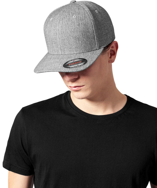 Heather Grey - Plain span Flexfit (6277PS) Caps Flexfit by Yupoong Headwear Schoolwear Centres