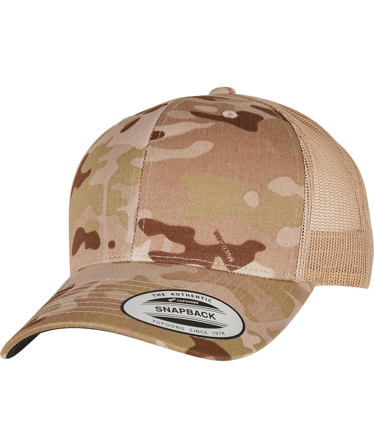 Multicam Arid/Tan - Retro trucker Multicam® (6606MC) Caps Flexfit by Yupoong Camo, Headwear, New Colours for 2023 Schoolwear Centres