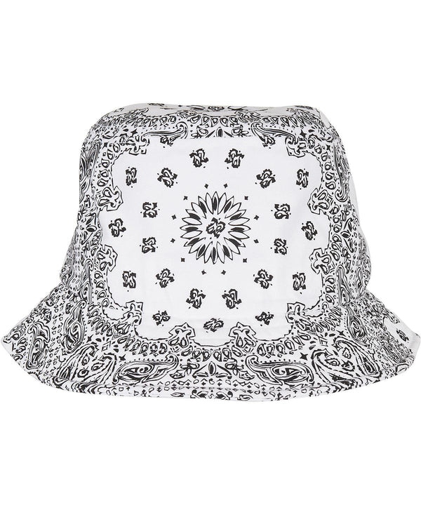 White - Bandana print bucket hat (5003BP) Hats Flexfit by Yupoong Headwear, New Colours for 2023, New For 2021, New Styles For 2021, Summer Accessories Schoolwear Centres