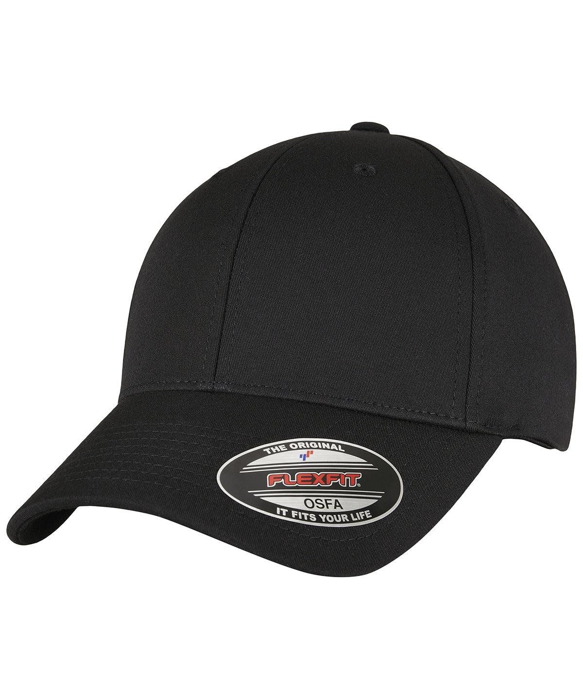 Black - Alpha shape flexfit (6277AS) Caps Flexfit by Yupoong Headwear, New For 2021, New Styles For 2021 Schoolwear Centres