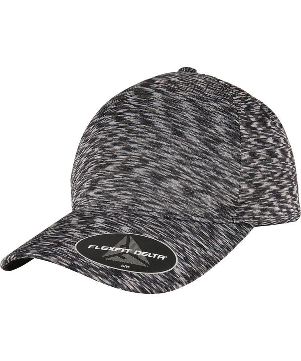 Melange Black - Flexfit delta unipanel cap (280) Caps Flexfit by Yupoong Headwear, New For 2021, New Styles For 2021 Schoolwear Centres