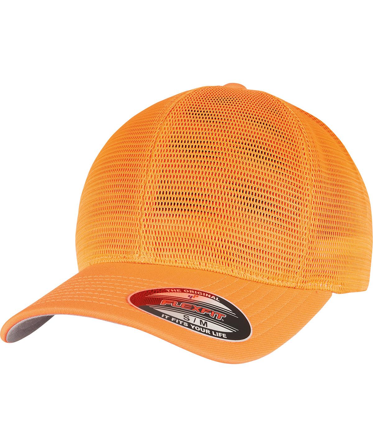 Neon Orange - Flexfit 360 omnimesh cap (360) Caps Flexfit by Yupoong Headwear, New For 2021, New Styles For 2021 Schoolwear Centres