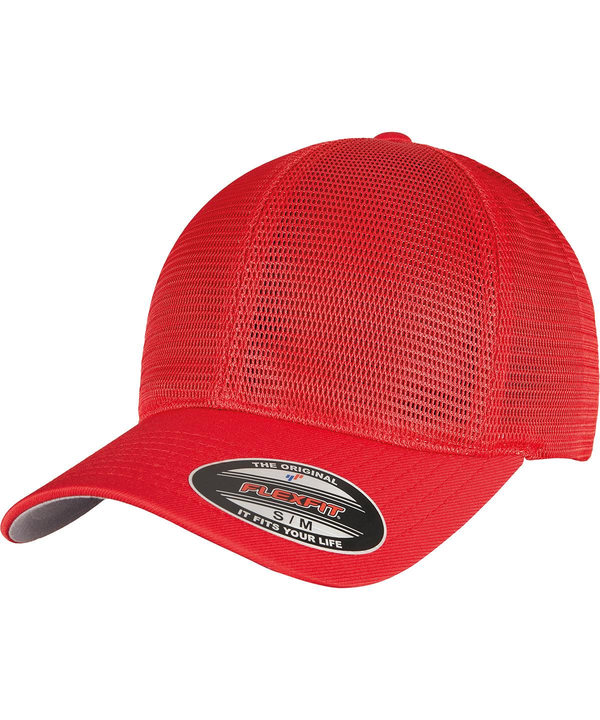 Red - Flexfit 360 omnimesh cap (360) Caps Flexfit by Yupoong Headwear, New For 2021, New Styles For 2021 Schoolwear Centres