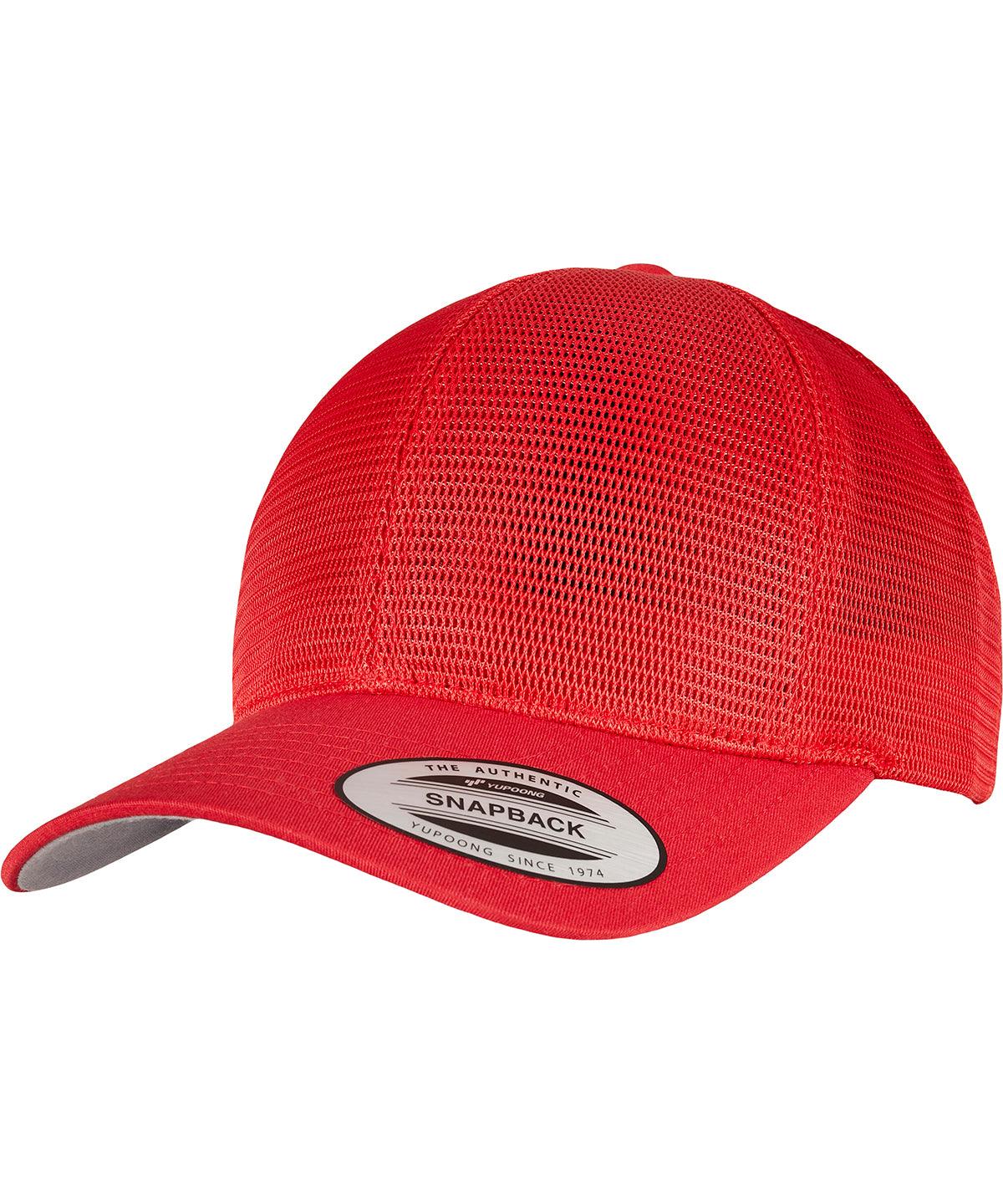 Red - 360° omnimesh cap (6360) Caps Flexfit by Yupoong Headwear, New For 2021, New Styles For 2021 Schoolwear Centres