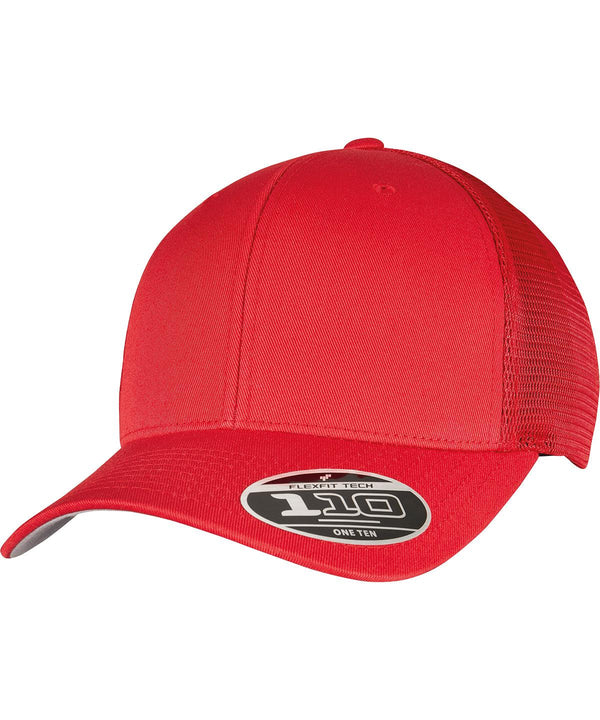 Red - 110 mesh cap (110M) Caps Flexfit by Yupoong Headwear, New For 2021, New Styles For 2021 Schoolwear Centres