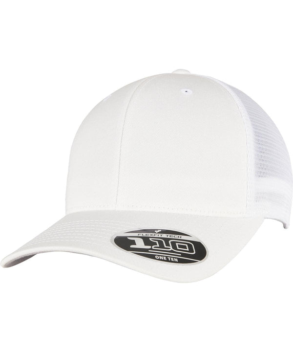 White - 110 mesh cap (110M) Caps Flexfit by Yupoong Headwear, New For 2021, New Styles For 2021 Schoolwear Centres