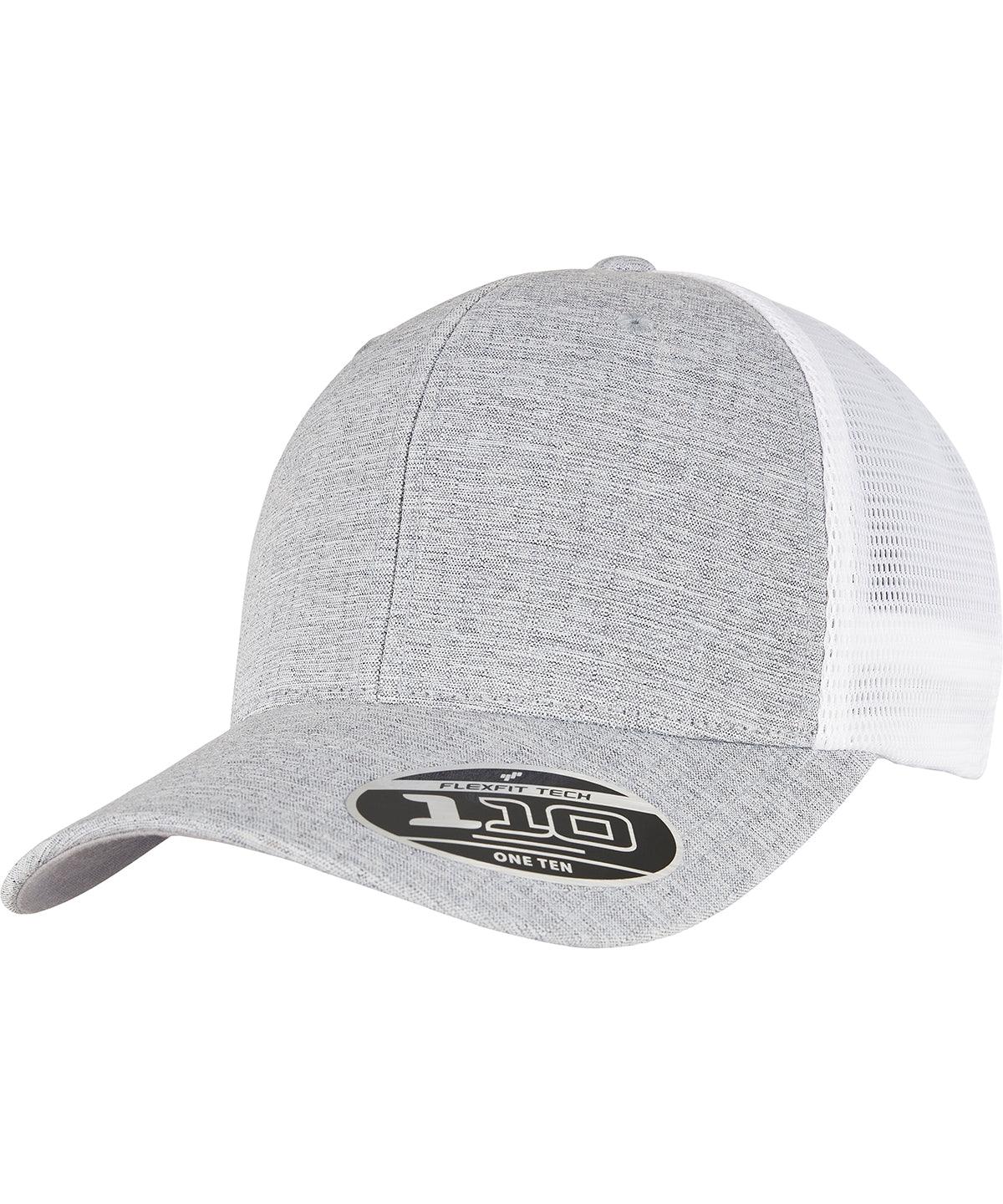 Melange Silver/White - 110 mesh 2-tone cap (110MT) Caps Flexfit by Yupoong Headwear, New Colours for 2023, New For 2021, New Styles For 2021 Schoolwear Centres