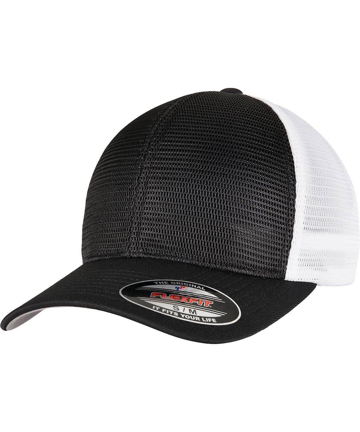 Black/White - Flexfit 360 omnimesh cap 2-tone (360T) Caps Flexfit by Yupoong Headwear, New For 2021, New Styles For 2021 Schoolwear Centres