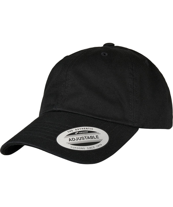 Black - Eco-wash dad cap (6245EC) Caps Flexfit by Yupoong Headwear, New Colours For 2022, New For 2021, New Styles For 2021 Schoolwear Centres