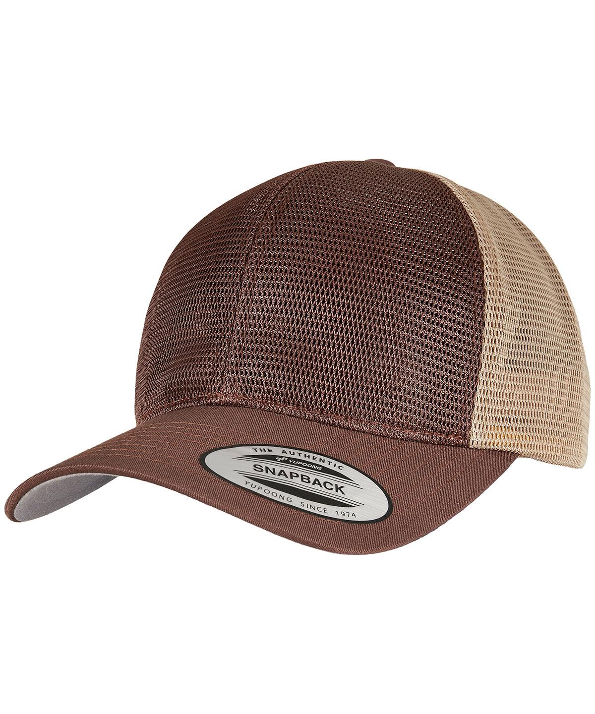 Brown/Khaki - 360° omnimesh 2-tone cap (6360T) Caps Flexfit by Yupoong Headwear, New For 2021, New Styles For 2021 Schoolwear Centres