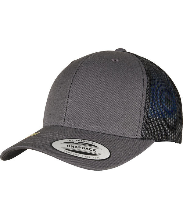 Charcoal/Black - YP classics recycled retro trucker cap 2-tone (6606RT) Caps Flexfit by Yupoong Headwear, New Colours for 2023, New For 2021, New Styles For 2021, Organic & Conscious, Recycled, Summer Accessories Schoolwear Centres