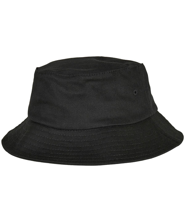 Black - Kids Flexfit cotton twill bucket hat Hats Flexfit by Yupoong Headwear, Junior, New Styles For 2022 Schoolwear Centres