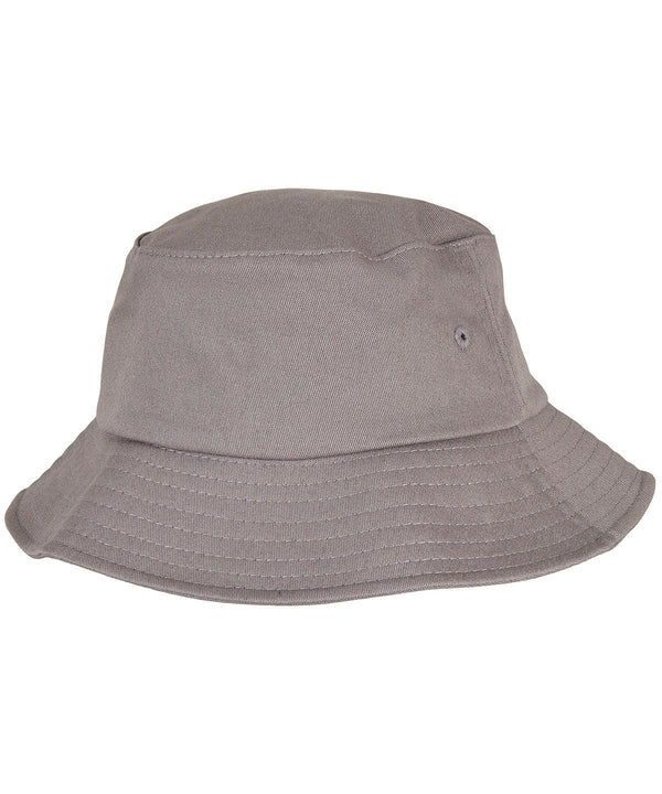 Grey - Kids Flexfit cotton twill bucket hat Hats Flexfit by Yupoong Headwear, Junior, New Styles For 2022 Schoolwear Centres