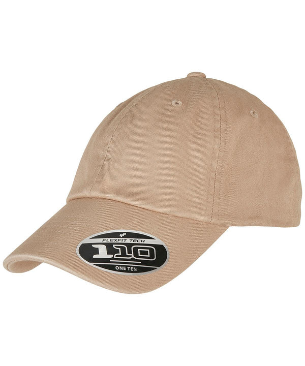 Khaki - Eco washing 110 unstructured alpha cap Caps Flexfit by Yupoong Headwear, New Styles For 2022, Next Gen Schoolwear Centres