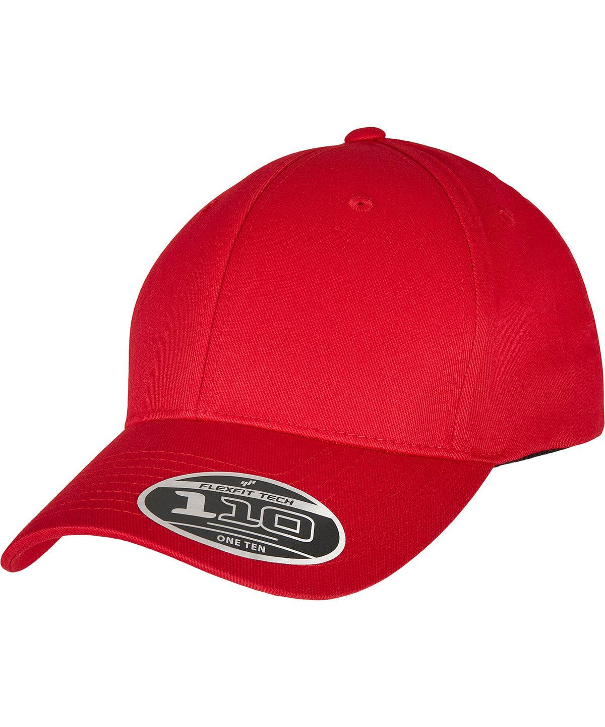 Red - Flexfit 110 curved visor snapback Caps Flexfit by Yupoong Headwear, New Styles For 2022 Schoolwear Centres