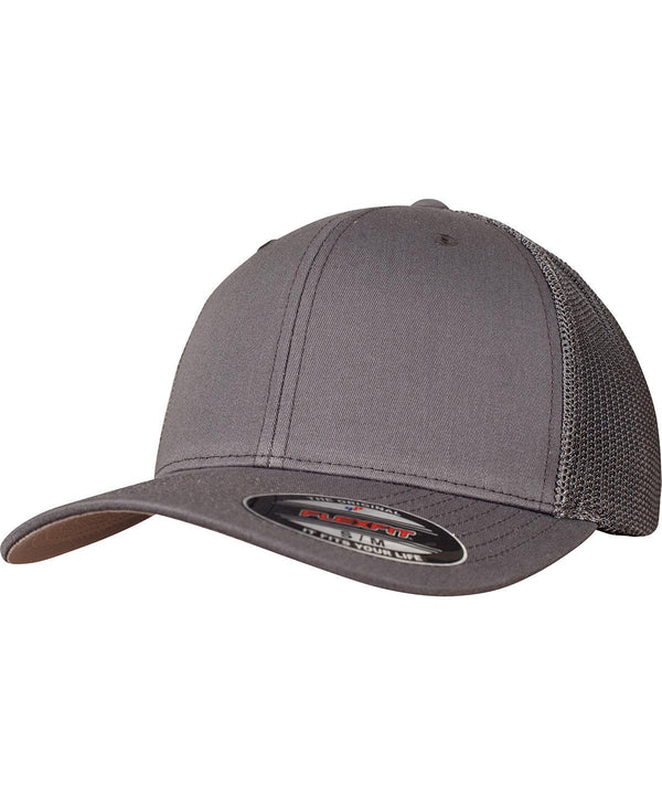 Dark Grey - Flexfit mesh trucker Caps Flexfit by Yupoong Headwear, New Colours for 2023, New Styles For 2022 Schoolwear Centres