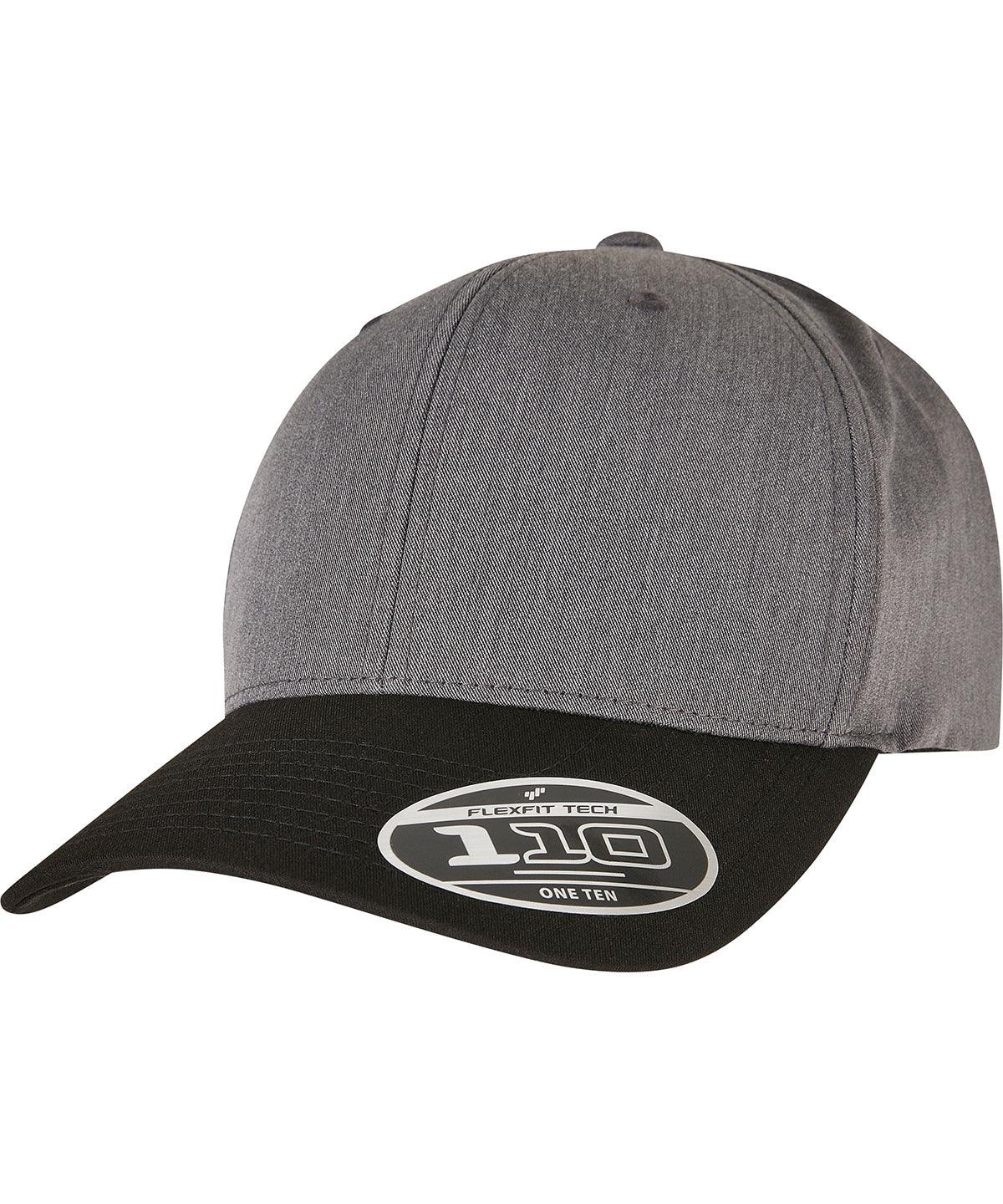 Dark Grey/Black - 110 Melange mix cap (110MM) Caps Flexfit by Yupoong Headwear, New Styles for 2023 Schoolwear Centres