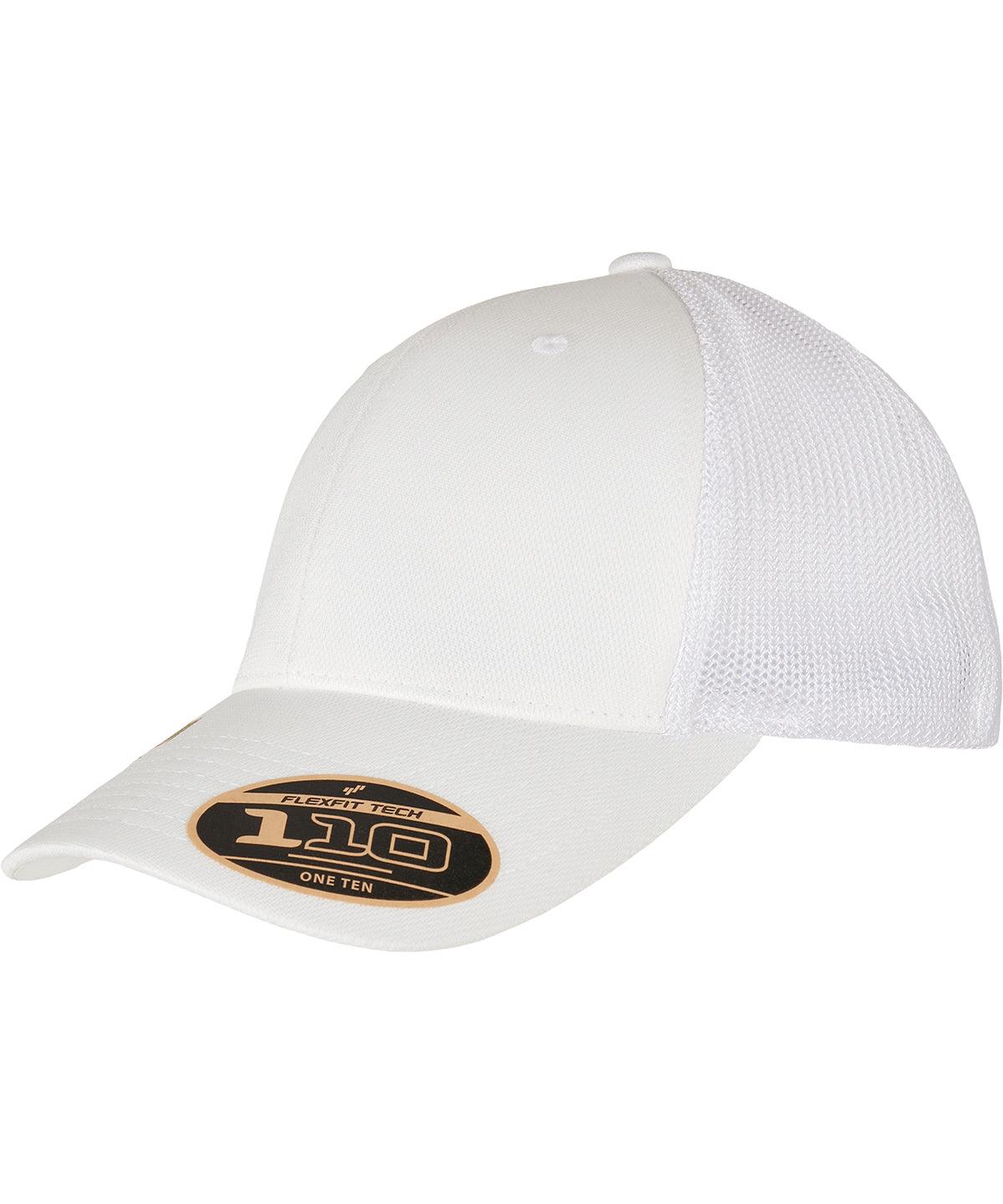 White - 110 Recycled alpha shape trucker (110RA) Caps Flexfit by Yupoong Headwear, New Styles for 2023, Organic & Conscious Schoolwear Centres