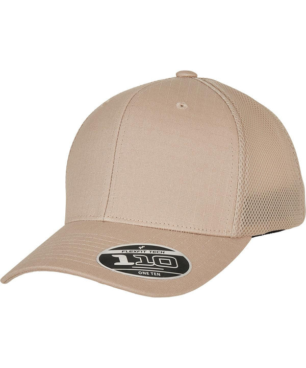 Khaki - 110 Flexfit Ripstop mesh cap (110RM) Caps Flexfit by Yupoong Headwear, New Styles for 2023 Schoolwear Centres