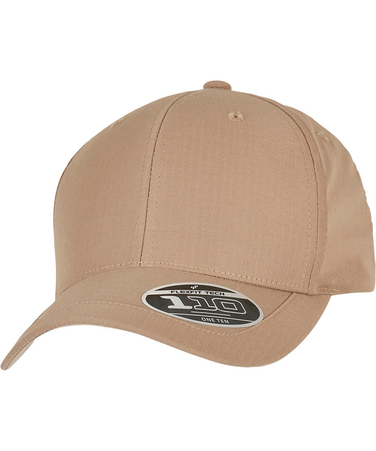 Khaki - 110 Flexfit Ripstop snapback (100RS) Caps Flexfit by Yupoong Headwear, New Styles for 2023 Schoolwear Centres