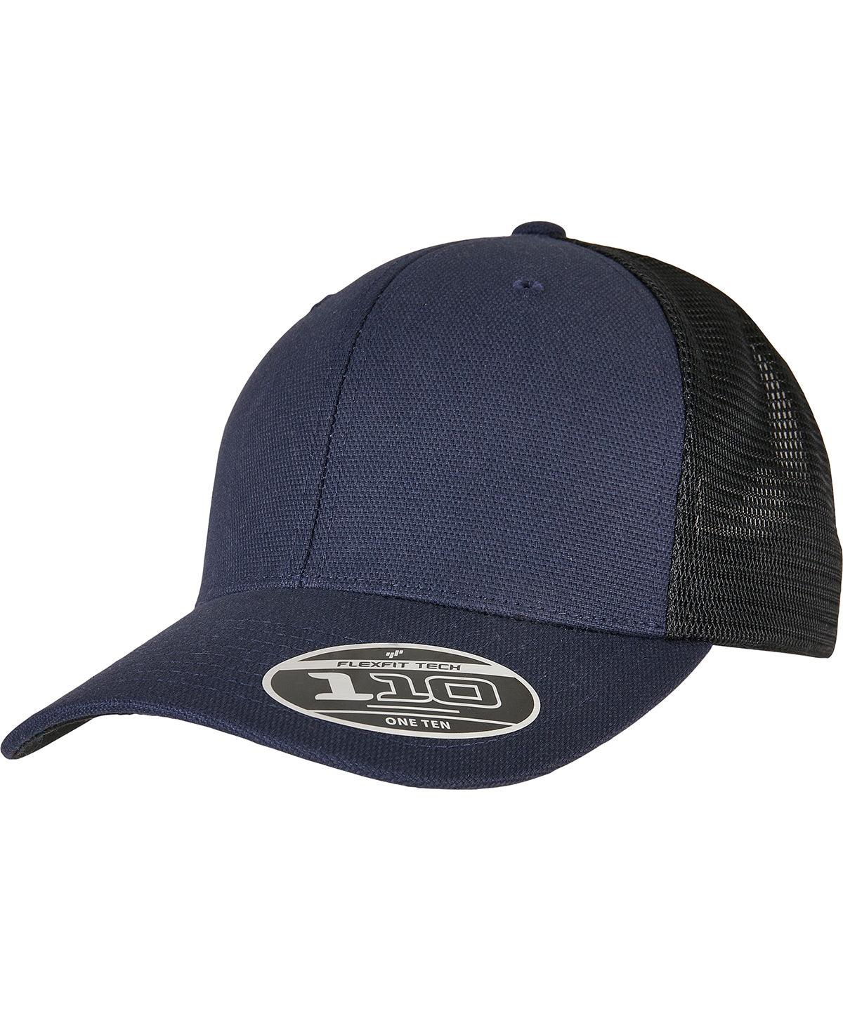 Navy/Black - 110 Structured canvas trucker (110ST) Caps Flexfit by Yupoong Headwear, New Styles for 2023 Schoolwear Centres