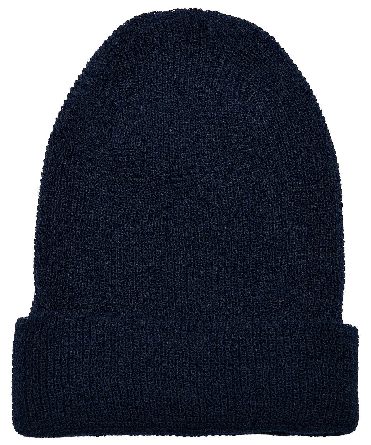 Navy - Recycled yarn waffle knit beanie (1505RY) Hats Flexfit by Yupoong Headwear, New Styles for 2023, Organic & Conscious Schoolwear Centres