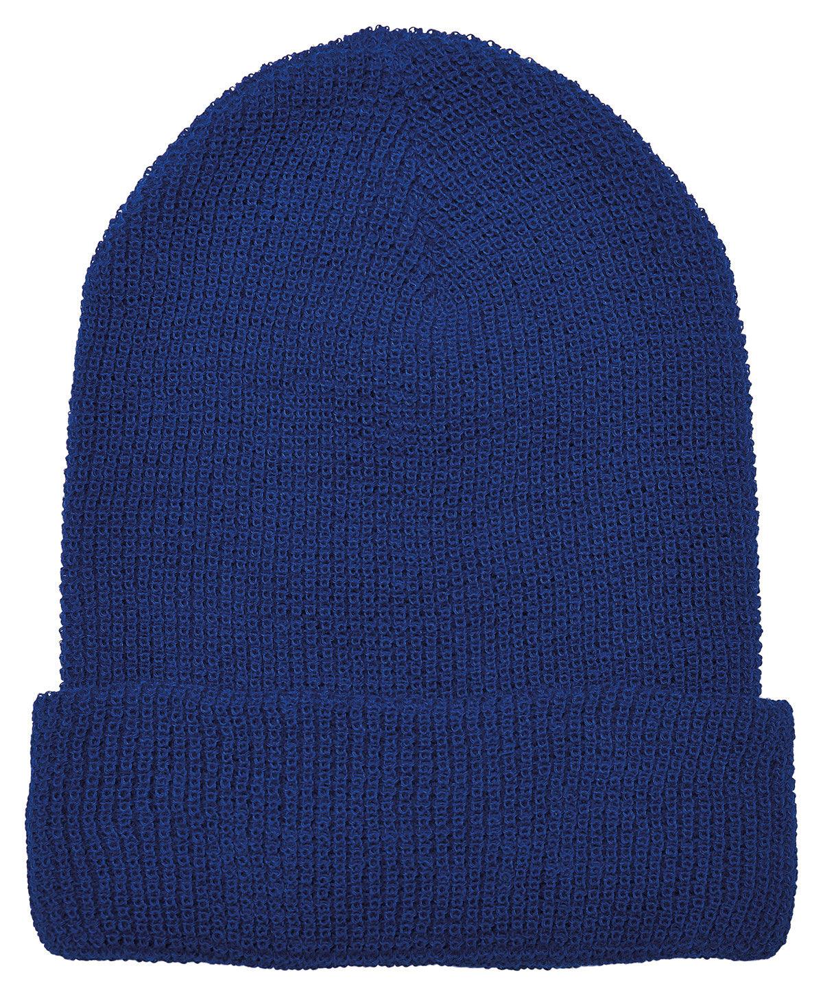 Royal Blue - Recycled yarn waffle knit beanie (1505RY) Hats Flexfit by Yupoong Headwear, New Styles for 2023, Organic & Conscious Schoolwear Centres