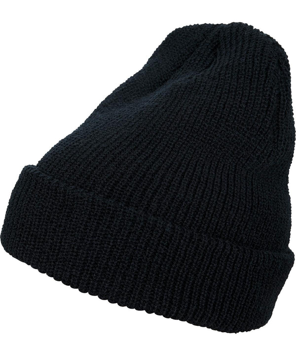 Black - Long knit beanie (1545K) Hats Flexfit by Yupoong Headwear, New Styles for 2023 Schoolwear Centres