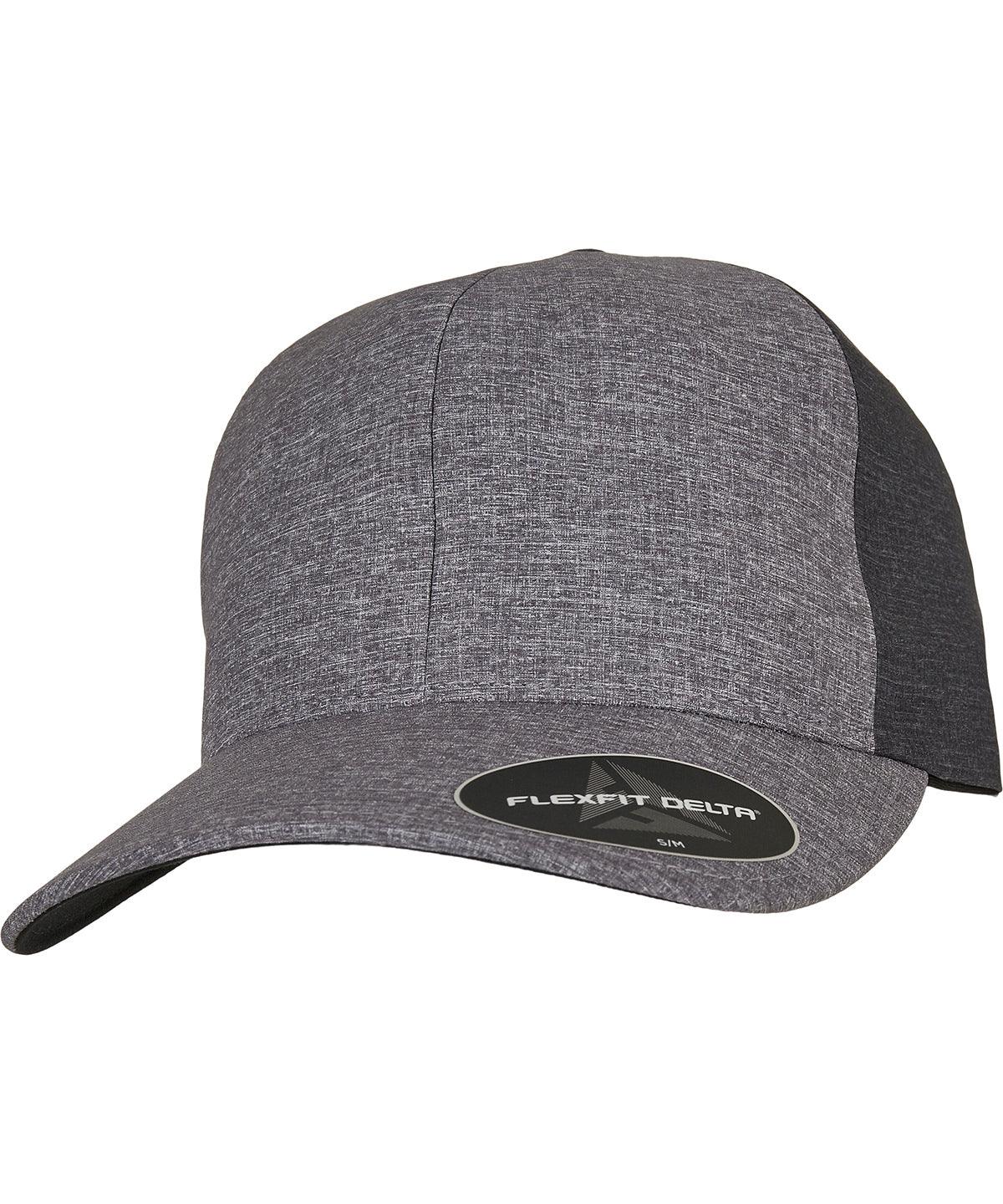 Melange Blue /Melange Charcoal - Flexfit Delta® carbon 2-tone cap (180T) Caps Flexfit by Yupoong Headwear, New Styles for 2023 Schoolwear Centres